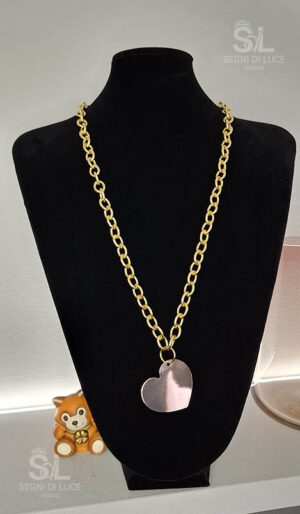 Collana cuore oro regalo San Valentino pezzo unico Segni di Luce.
